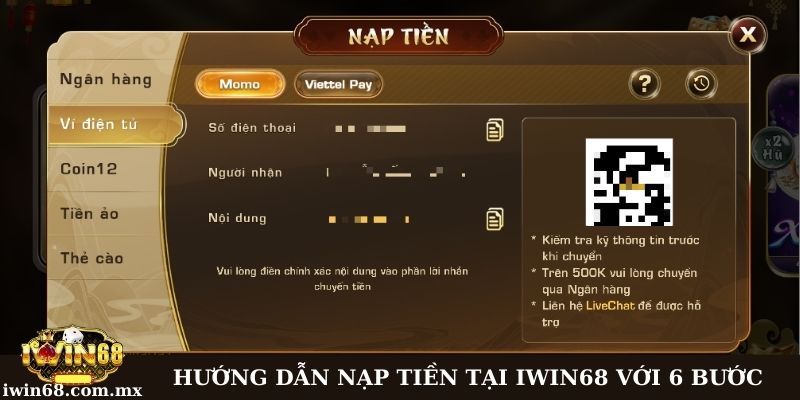 Hướng dẫn 6 nạp tiền Iwin68 đơn giản dành cho người chơi