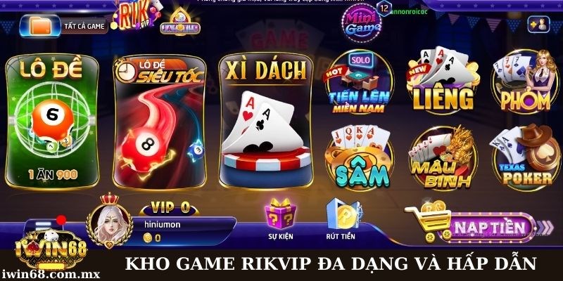 Tận hưởng cuộc vui với kho game Rikvip đầy hấp dẫn